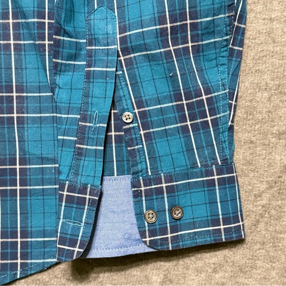 George Classic Fit Blue Plaid Men's Shirt Long Sleeve Size 2XL (50-52) - Picture 5 of 8